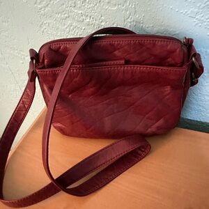 Elegant Red Leather Crossbody Bag